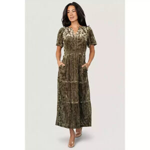 arabella embroidered tulle maxi dress Arabella Tulle Maxi Dress — Dusty Blue Floral main image 0
